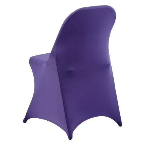 VEVOR Stuhlhussen Stuhlbezug Stretch 50 Stk. waschbarer & abnehmbarer Stuhlüberzug aus Polyester-Spandex für Hochzeitsfeiern Esszimmerbankette, passend für Klappstühle (45 x 46 x 77 cm) Violett – Bild 10