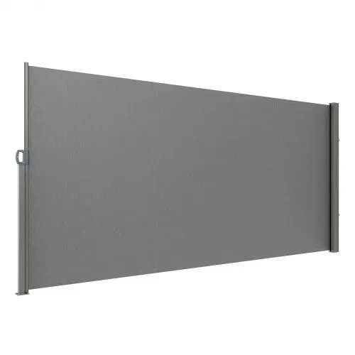 VEVOR Seitenmarkise 200 x 300 cm Seitenwandmarkise aus 180 g/m² Polyestergewebe mit PU-Beschichtung Markise einziehbarer Griff mit Federmechanismus Sichtschutz Blickschutz für Balkone Innenhöfe Grau – Bild 10