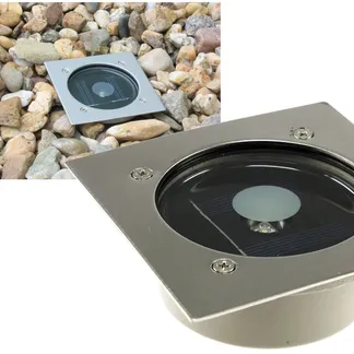 Solar LED Bodenstrahler „CTB-E“, eckig BxHxT 10x10x4cm, IP44, Edelstahl-Front Solar LED Bodenstrahler „CTB-E“, eckig BxHxT 10x10x4cm, IP44, Edelstahl-Front