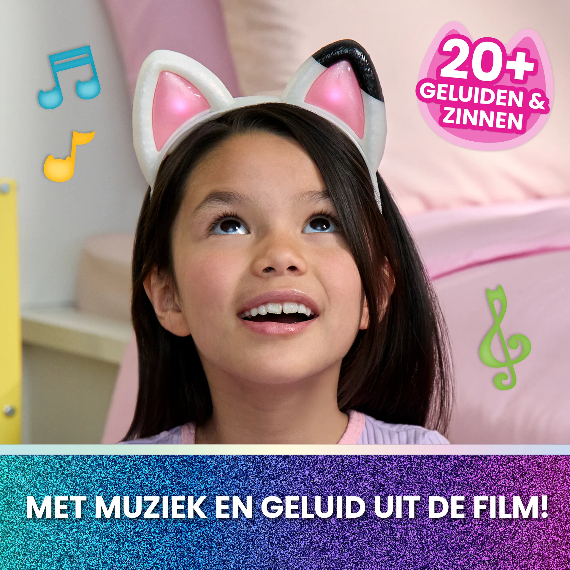 Gabby's Dollhouse DREAMWORKS : DER FILM - Interaktiver Miau-tastischer Katzenohren-Haarreif mit Licht, Sound & 3 Spielmodi – Bild 2