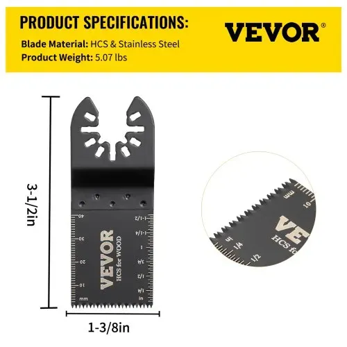 VEVOR 100x Multitool Sägeblätter Oszillierendes Zubehör Set HCS+Edelstahl Multitool Segmentsägeblatt 1-3/8 Zoll Multifunktionswerkzeug Zubehör Set 45-47 HRC – Bild 6
