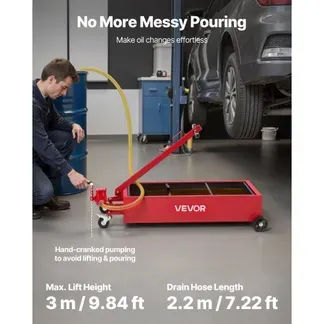 VEVOR Ölablasswanne mit niedrigem Profil, 75,7 L, mit manueller Pumpe, 2,2 m Schlauch & T-Klappgriff, auslaufsicher & korrosionsbeständig, für Autos, SUVs, LKWs, Geländefahrzeuge, rot VEVOR Ölablasswanne mit niedrigem Profil, 75,7 L, mit manueller Pumpe, 2,2 m Schlauch & T-Klappgriff, auslaufsicher & korrosionsbeständig, für Autos, SUVs, LKWs, Geländefahrzeuge, rot