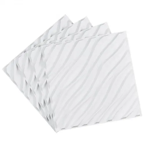 VEVOR 3D-Wandpaneele, 12er-Set, 50x50 cm PVC-Moderne minimalistische Wandverkleidung, 2,97m² Deckkraft, Inneneinrichtung für Schlafzimmer, Wohn- und Spielzimmer, Mattweiß – Bild 10