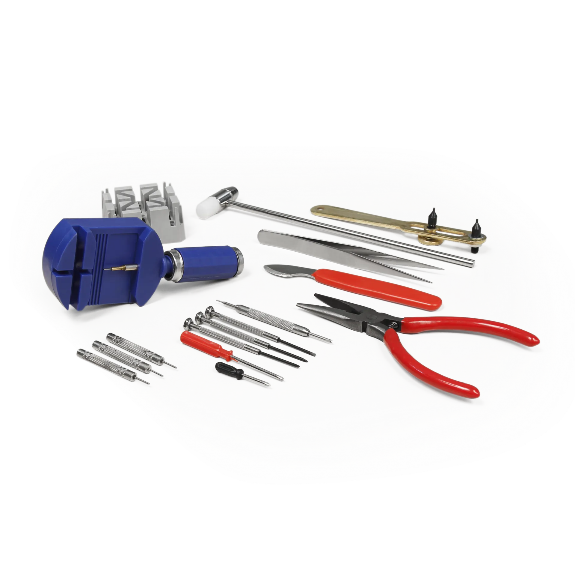 Uhrenwerkzeug-Set McPower, 16-teilig, Stiftaustreiber, Schraubendreher uvm. Uhrenwerkzeug-Set McPower, 16-teilig, Stiftaustreiber, Schraubendreher uvm.