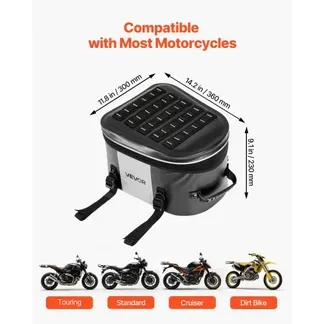 VEVOR Motorradhecktasche 28 L wasserfest, Rücksitztasche Kofferraumtasche für Motorradgepäck, Gepäckaufbewahrung mit Tasche & verstellbarer Schnalle, universell passender Gepäckträger, Schwarz VEVOR Motorradhecktasche 28 L wasserfest, Rücksitztasche Kofferraumtasche für Motorradgepäck, Gepäckaufbewahrung mit Tasche & verstellbarer Schnalle, universell passender Gepäckträger, Schwarz