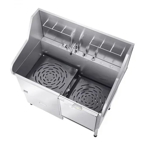 VEVOR 304 Edelstahl-Hundewaschstation, 127 cm große Pflegebadewanne mit rutschfester, flacher Rampe, Schublade, Warm- und Kaltwasserhahn, All-in-One-Badewanne für Pflegesalons, für alle Größen geeignet (rechte Tür) – Bild 9