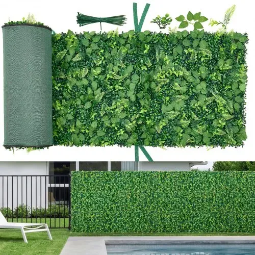 VEVOR Künstliche Hecke 2,4 m x 61 cm 4-tlg. Set, Pflanzenwand, PE-Sichtschutz, Sichtschutzzaun, Windschutz, Heckenzaun, Kunstpflanzen Balkonverkleidung für Hochzeiten, Außengärten, Hinterhöfe VEVOR Künstliche Hecke 2,4 m x 61 cm 4-tlg. Set, Pflanzenwand, PE-Sichtschutz, Sichtschutzzaun, Windschutz, Heckenzaun, Kunstpflanzen Balkonverkleidung für Hochzeiten, Außengärten, Hinterhöfe