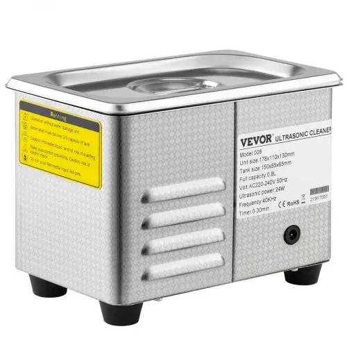 VEVOR Ultraschallreiniger 0,8 L, Ultraschall Reinigungsgerät 40 kHz, Schmuckreiniger Ultraschall 24 W, digitaler Ultraschallreiniger mit LED-Anzeige, Ultraschallreinigungsgerät Brillen Ultraschall – Bild 9