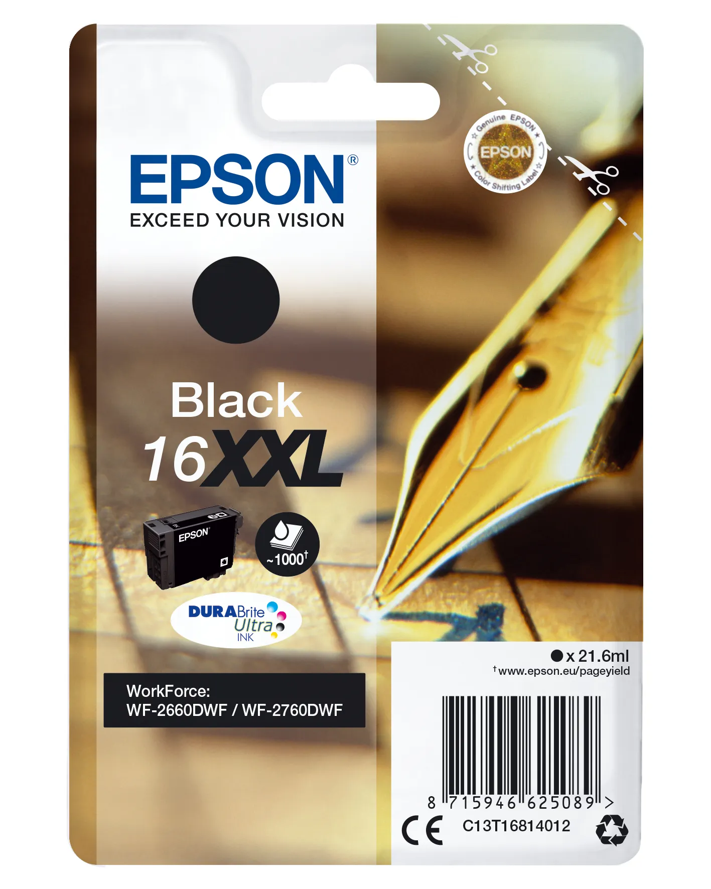 Epson Singlepack Black 16XXL DURABrite Ultra Ink Epson Singlepack Black 16XXL DURABrite Ultra Ink