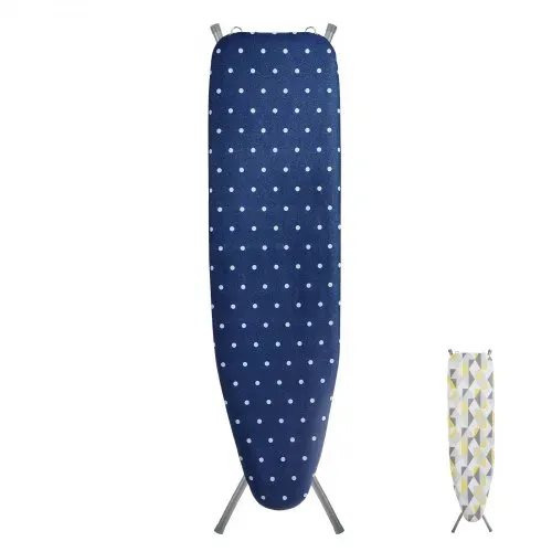 VEVOR Bügelbrett Dampfbügelbrett Dampfbügeltisch mit Bügeleisenablage, 4 Schichten Klappbarer Bügeltisch 1400 x 370 mm Bügelfläche, 10 Höhenverstellbar 640–970 mm 30 kg Belastbar Blau Bügeln – Bild 9