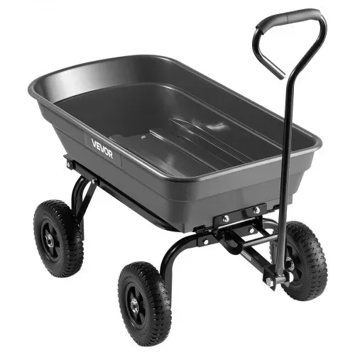 VEVOR Gartenwagen mit Kippfunktion, 181 kg Belastbarer Bollerwagen 270° Drehbarer Transportwagen für Gartenarbeit aus Kunsttoff & Stahl mit 8 Zoll Kunststoffreifen, Kippwagen für Rasen, Kies & Schlamm – Bild 8