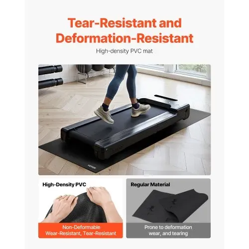 VEVOR Laufbandmatte für Teppichboden Bodenschutzmatte (90 x 200 cm) für Sportgeräte 4 mm dick, Trainingsgerätematte für Laufbänder Ellipsentrainer Rudergerät, hochdichter PVC-Bodenschutz – Bild 2