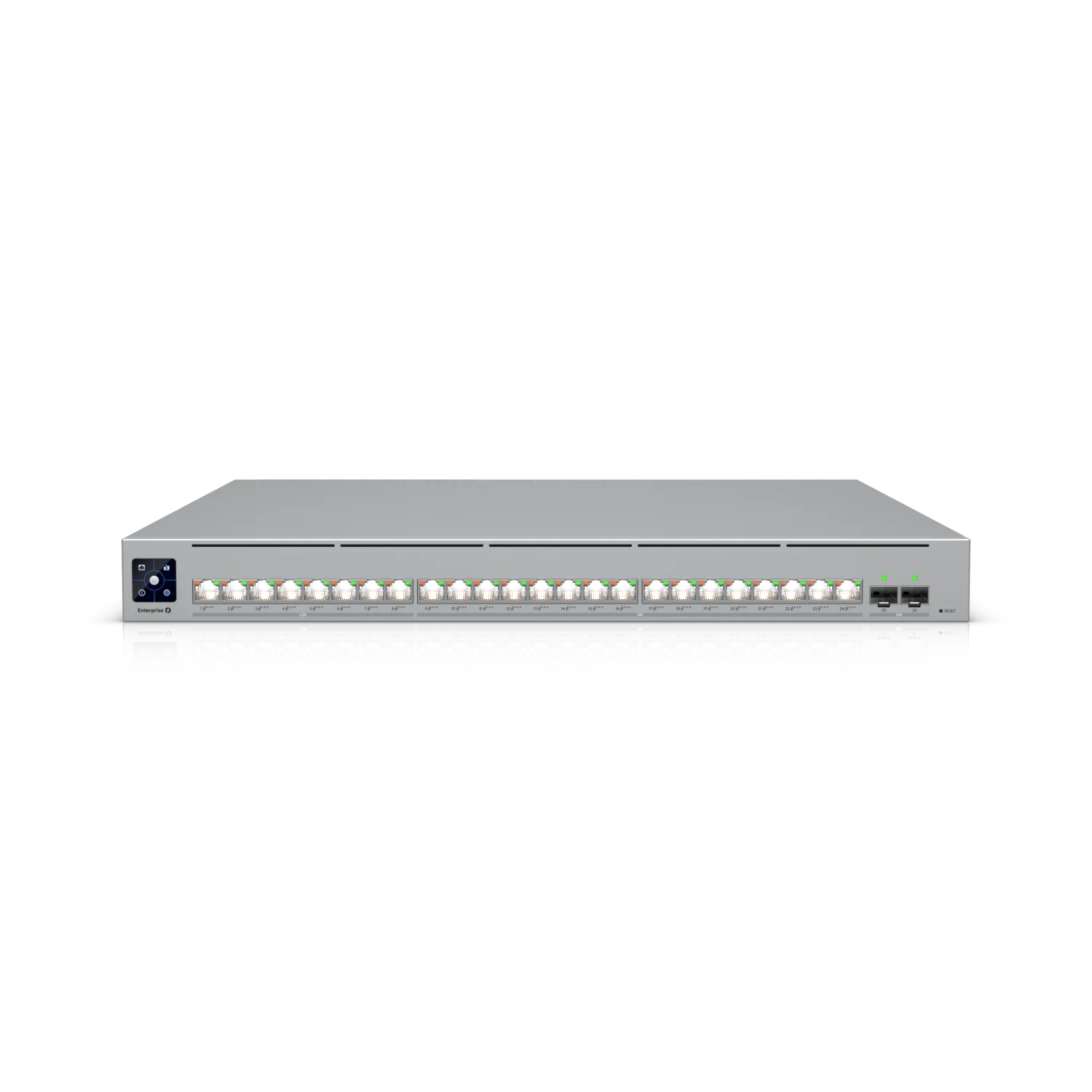 Ubiquiti Switch full managed Layer3 26 Port • 16x 10GbE • 8x 2,5GbE • PoE Budget 1050W • 24x PoE bt • 2x SFP28 • 19″ • UniFi • ECS-24-PoE Ubiquiti Switch full managed Layer3 26 Port • 16x 10GbE • 8x 2,5GbE • PoE Budget 1050W • 24x PoE bt • 2x SFP28 • 19″ • UniFi • ECS-24-PoE