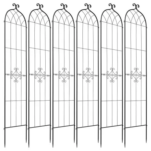 VEVOR Rankgitter, 220x52,5 cm 6er-Pack, Metall Rankhilfe mit Pulverbeschichteter Oberfläche & Verriegelungsmechanismus, Kletterhilfe, Garten Spalier, Pflanzengitter für Blumen, Gemüse & Rosen – Bild 8