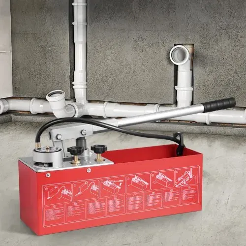VEVOR Abdrückpumpe, max. 25 Bar, manuelles hydraulisches Wasserdruckprüfer-Set mit Doppelventil und Manometer, 10-L-Wassertank, 1,4-m-Schlauch mit 1,27 cm Außengewindeanschluss für Rohrleitungen – Bild 7