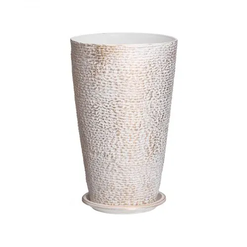 VEVOR Blumentopf, 2er Set, Großer konischer Pflanztopf 530 mm, Blumenkübel Steinfinish, Übertopf, Elegantes Design, Effizientes Drainagesystem, Für Veranda, Patio, Büros, Außen, Innen, Beige – Bild 8