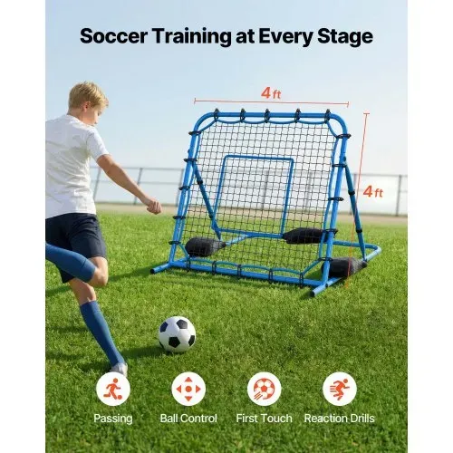VEVOR Fußball Rebounder 108 x 109 cm, Rückprallnetz mit Verstellbarem Winkel & Robustem Eisenrahmen, PE-Trainingsnetz für Ballkontrolle & Passtraining, Balltrainingsgerät für Jugendliche & Erwachsene VEVOR Fußball Rebounder 108 x 109 cm, Rückprallnetz mit Verstellbarem Winkel & Robustem Eisenrahmen, PE-Trainingsnetz für Ballkontrolle & Passtraining, Balltrainingsgerät für Jugendliche & Erwachsene