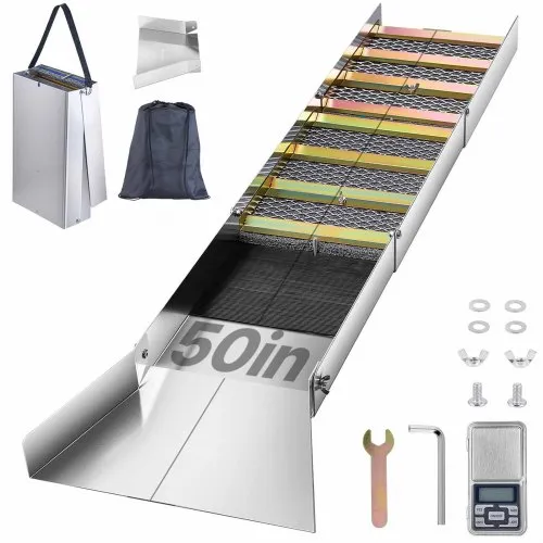 VEVOR Faltbare Schleusenbox aus Aluminiumlegierung, Kompakte 127 cm Schleusenboxen für Gold, Leichte Goldschleusenausrüstung, Tragbare Schleusenboxen mit Bergmannsmoos, Fluss, Bach usw. VEVOR Faltbare Schleusenbox aus Aluminiumlegierung, Kompakte 127 cm Schleusenboxen für Gold, Leichte Goldschleusenausrüstung, Tragbare Schleusenboxen mit Bergmannsmoos, Fluss, Bach usw.