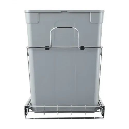 VEVOR ausziehbarer Mülleimer (35 Qt + 35 Qt) für Küchenschränke, doppelter Mülleimer unter der Spüle, Müllbehälter für unter die Spüle, mit robustem Vollauszug-Schiebesystem aus Metall & Griff – Bild 10