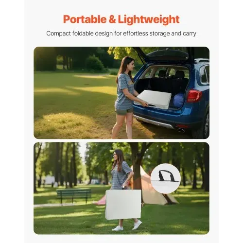VEVOR Klapptisch Buffettisch tragbarer Allzwecktisch 180 cm, rechteckiger Kunststofftisch (für 4-6 Personen) mit integriertem Griff, Gartentisch Campingtisch für Partys Picknick Camping, weiß – Bild 4