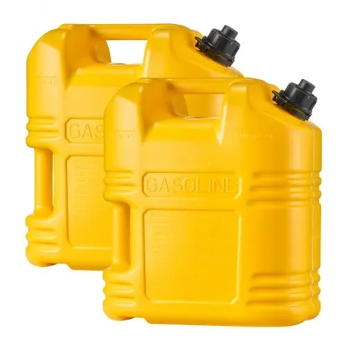 VEVOR Kraftstoffkanister 2er-Pack 19 L, Benzinkanister mit Ausguss & klarer Skala, max. Durchflussrate 15 L/min, Flüssigkeitsbehälter für die meisten Autos, Motorräder, SUVs, ATVs & UTVs, gelb – Bild 9