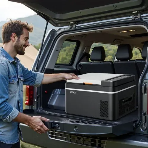 VEVOR Kompressor Kühlbox 22 L,12/24V DC Elektrische Gefrierbox mit App-Steuerung, 100–240 V AC Autokühlschrank für Camping Reisen Lastkraftwagen Angeln, 45 W Thermoelektrische Kühlbox Tragbar – Bild 7