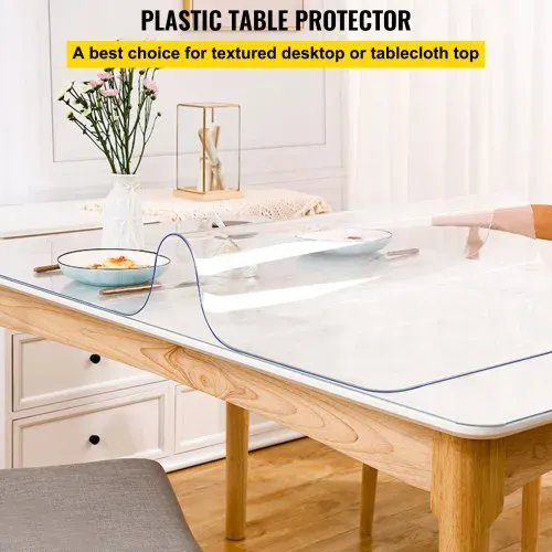VEVOR PVC Tischabdeckung 101,6 x 182,8 cm, 1,5 mm Dicker Transparenter Tischschutz, Rechteckige transparente Schreibtischunterlage, Wasserdicht Tischschutz PVC Folie für Büro-Kommode, Nachttisch VEVOR PVC Tischabdeckung 101,6 x 182,8 cm, 1,5 mm Dicker Transparenter Tischschutz, Rechteckige transparente Schreibtischunterlage, Wasserdicht Tischschutz PVC Folie für Büro-Kommode, Nachttisch