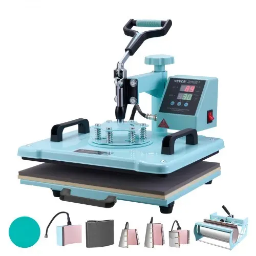 VEVOR Hitzepresse Transferpresse 30x38cm 8 in 1 Tumbler Presse T-Shirts Blau – Bild 8