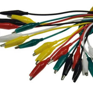 Prüfkabel-Set mit Kroko-Klemmen je 45cm, verschiedene Farben, 10-teilig Prüfkabel-Set mit Kroko-Klemmen je 45cm, verschiedene Farben, 10-teilig