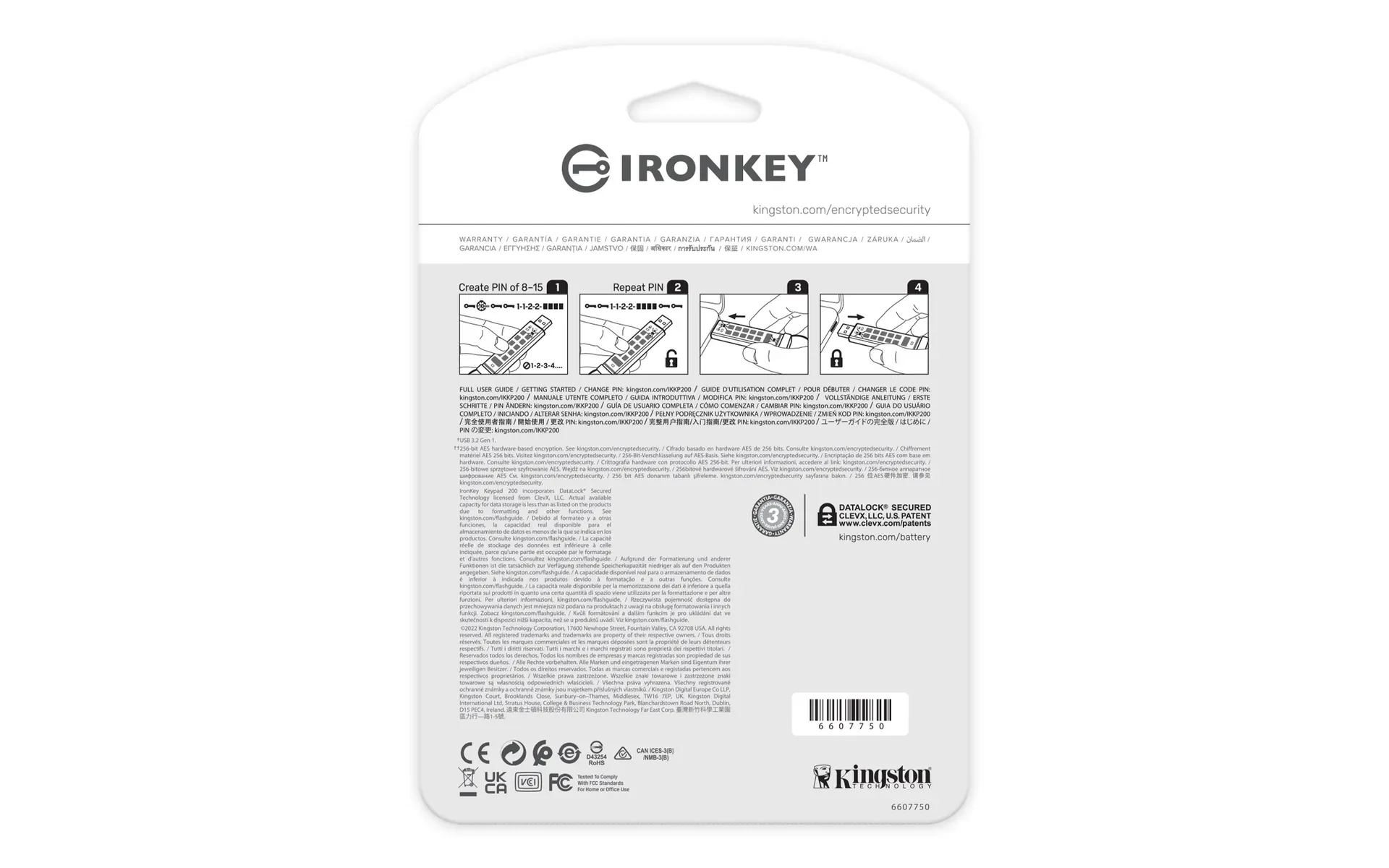 Kingston Technology IronKey 32GB Keypad 200, FIPS 140-3 Lvl 3 AES-256 Verschlüsselung – Bild 4