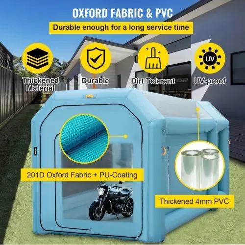 VEVOR Aufblasbare Lackierkabine Zelt 4x2,5x2,5m Sprühkabine Zelt aus 210D Oxford-Gewebe PVC Auto Lackierkabine mit Inflations-/Belüftungsgebläse Ideal für Lackierung und Reparatur von Autoteilen – Bild 2