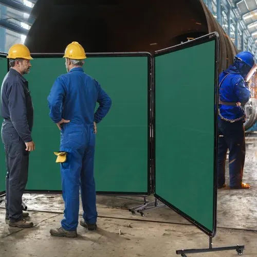 VEVOR 3-Panel-Schweißvorhang 1,8 x 1,8m Schweißschutzvorhang aus Flammhemmendem Vinyl Schweißschutzwand mit 6 Schwenkrädern und einem 6-stufigen UV-Schutz Schweißerdecke Schweißschutz Grün – Bild 7