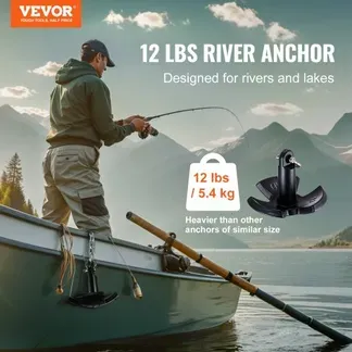 VEVOR Flussanker Bootsanker aus Gusseisen mit Schwarzer Vinylbeschichtung und Schäkel 5,4 kg, Pilzanker in Marinequalität für Boote bis zu 3,05 m, Ausgezeichnete Haltekraft in Flüssen und Seen VEVOR Flussanker Bootsanker aus Gusseisen mit Schwarzer Vinylbeschichtung und Schäkel 5,4 kg, Pilzanker in Marinequalität für Boote bis zu 3,05 m, Ausgezeichnete Haltekraft in Flüssen und Seen