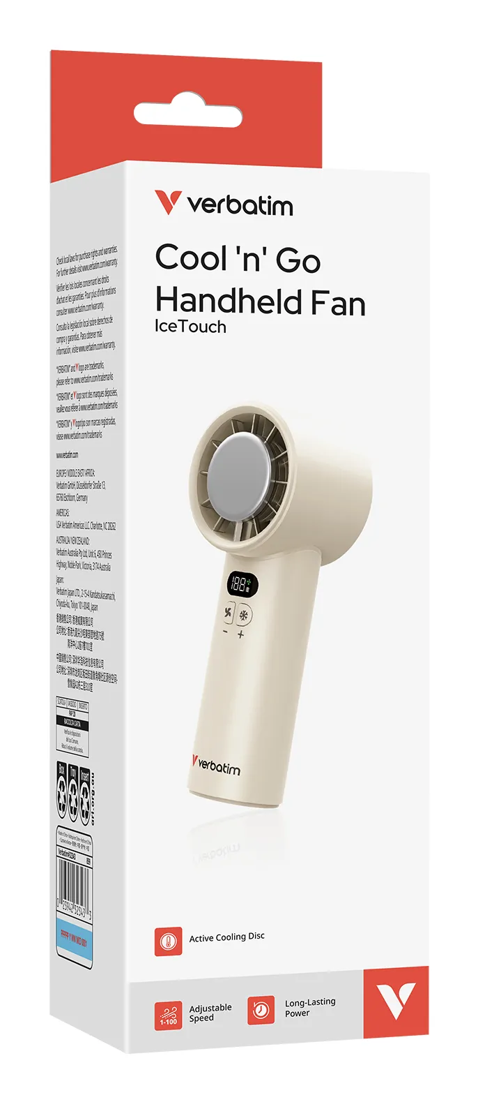 Verbatim Cool 'n' Go Ice Touch Silber, Weiß Handventilator – Bild 5