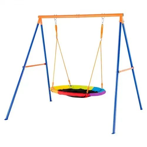 VEVOR Schaukel-Sets für den Garten, 200 kg Tragkraft, Schaukel-Set, 101,6 cm Tellerschaukelsitz mit robustem A-Rahmen-Schaukelständer aus Metall und verstellbarem Seil, einfach zu montieren, Schaukel-Set für den Außenbereich für Kinder – Bild 8