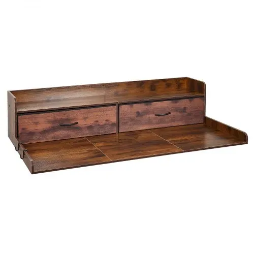 VEVOR Arbeitsplatte für Waschmaschine & Trockner (137 x 69,9 cm) mit Ablage & 2 Schubladen & Haken, für Wäscheschrank Speisekammer Küchentheke, 113 kg Belastbar, Braun, Ablagefläche für Waschmittel – Bild 9