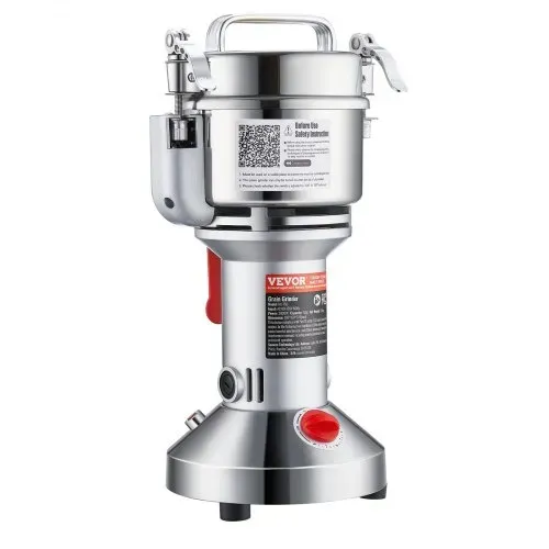 VEVOR elektrische Getreidemühle Hochgeschwindigkeits-Gewürzmühlen 1500 W 300 g, Pulverisiermaschine aus Edelstahl, für trockene Körner Gewürze Müsli Kaffee Mais Pfeffer Silber 180 x 160 x 355 mm – Bild 10