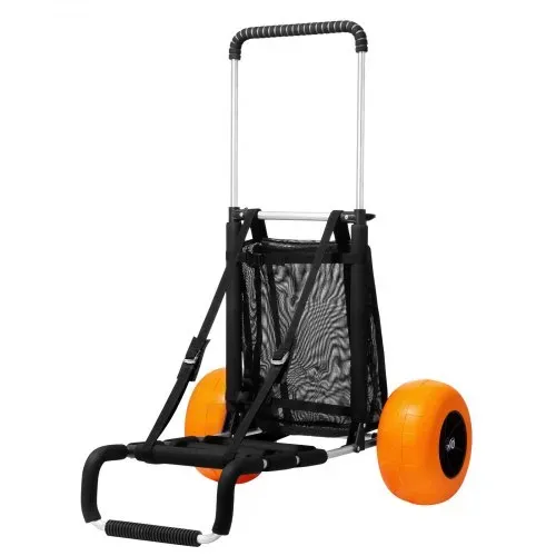 VEVOR Strandkarre Bollerwagen Sandwagen, Strandwagen 74,84 kg Tragkraft, zusammenklappbarer Sandwagen aus Aluminium 685-1135 mm einstellbare Höhe, Wagen für den Strand 76 x 39 cm Ladefläche – Bild 8