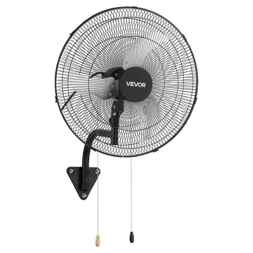 VEVOR 65W Industrieller Wandventilator 57 cm, 6 m/s Oszillierender Wandlüfter mit 3 Stufen & Verstellbarem Neigungswinkel, Gewerblicher Industrieventilator für Werkstatt Garage Lager Gym, Schwarz – Bild 9