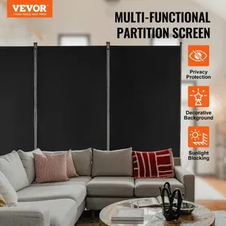 VEVOR Raumteiler 3 Paneele Raumteiler 260 x 184 x 52 cm, faltbarer Sichtschutz & tragbarer Trennwandteiler zur Raumtrennung, freistehende Raumteiler für Büro Schlafzimmer Arbeitszimmer, Schwarz VEVOR Raumteiler 3 Paneele Raumteiler 260 x 184 x 52 cm, faltbarer Sichtschutz & tragbarer Trennwandteiler zur Raumtrennung, freistehende Raumteiler für Büro Schlafzimmer Arbeitszimmer, Schwarz