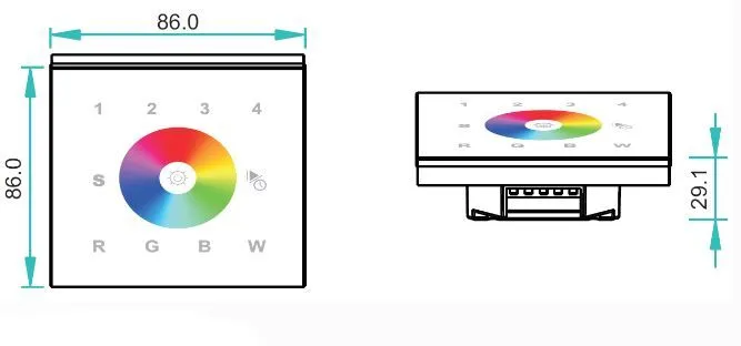 Synergy 21 LED Serie EOS 03 DMX512 RGB-W Wandtaster weiss +WiFi Synergy 21 LED Serie EOS 03 DMX512 RGB-W Wandtaster weiss +WiFi