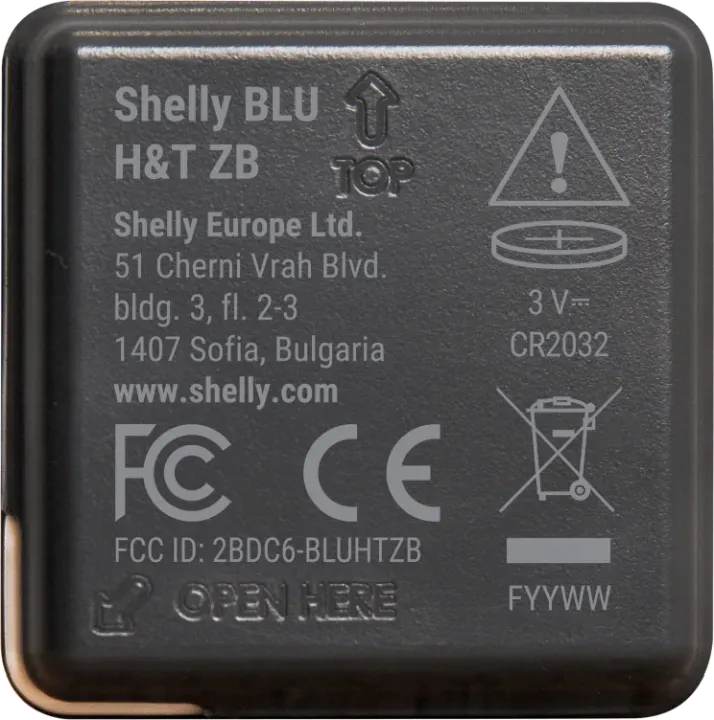Shelly · Plug & Play · "Blu ZB H&T Black" · Temperatur- & Feuchtigkeitssensor · Bluetooth · Zigbee · Batterie · Schwarz – Bild 3