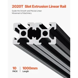 VEVOR 10er Set Aluprofil, 1000 mm T-Nut 2020 Aluminium-Strangpressprofil, eloxierte Linearschiene nach europäischem Standard, Nutenprofil für 3D-Drucker, CNC-Maschine DIY, Lasergravur, Schwarz VEVOR 10er Set Aluprofil, 1000 mm T-Nut 2020 Aluminium-Strangpressprofil, eloxierte Linearschiene nach europäischem Standard, Nutenprofil für 3D-Drucker, CNC-Maschine DIY, Lasergravur, Schwarz