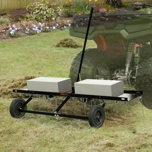 VEVOR Vertikutierer, 1219 mm Vertikutierer mit 24 Federstahlzinken, Rasenvertikutierer für ATV oder Mäher, Rasenrechen mit Hebebügel für den Garten, Bauernhof, Gras – Bild 7