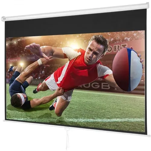 VEVOR Projektion Beamer Leinwand 254 cm HD 4K Outdoor Indoor Manuelle Projektor Screen Schnelles Klappbare Tragbare Filmleinwand 16: 9 für Heimkino, Camping und Freizeitveranstaltungen Schwarz – Bild 10