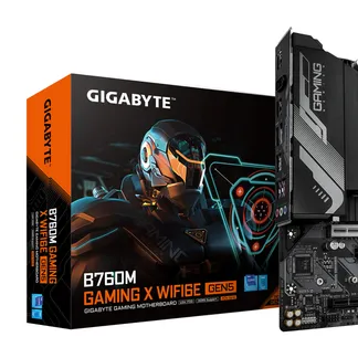 GIGABYTE B760M GAMING X WIFI6E GEN5 Mainboard – Unterstützt Intel Core Prozessoren der 14. Generation, 8+1+1 Phasen VRM, bis zu 5600 MHz DDR5, 2 x PCIe 4.0 M.2, Wi-Fi 6E, 2.5 GbE LAN, USB 3.2 Gen 1 GIGABYTE B760M GAMING X WIFI6E GEN5 Mainboard – Unterstützt Intel Core Prozessoren der 14. Generation, 8+1+1 Phasen VRM, bis zu 5600 MHz DDR5, 2 x PCIe 4.0 M.2, Wi-Fi 6E, 2.5 GbE LAN, USB 3.2 Gen 1