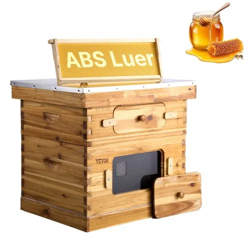 VEVOR Bienenstock, 20 Rahmen, Bienenbeute Zander, mit Bienenwachs beschichtetes Tannenholz, 1 tiefer + 1 mittlerer Bienenkasten, Langstroth-Bienenstock-Set, transparente Acrylfenster mit Fundamenten VEVOR Bienenstock, 20 Rahmen, Bienenbeute Zander, mit Bienenwachs beschichtetes Tannenholz, 1 tiefer + 1 mittlerer Bienenkasten, Langstroth-Bienenstock-Set, transparente Acrylfenster mit Fundamenten