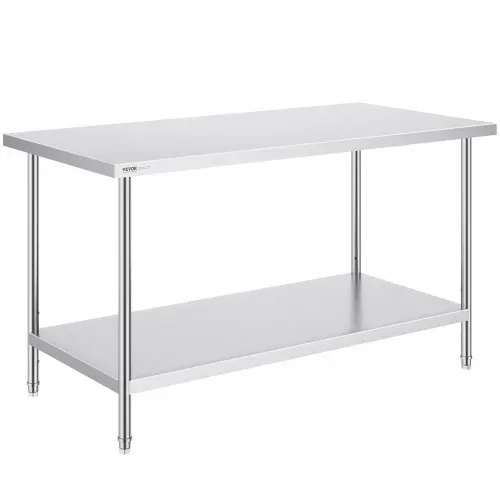 VEVOR Zubereitungstisch aus Edelstahl, Robuster Arbeitstisch aus Metall mit 3 einstellbaren Höhenstufen, gewerbliche Arbeitsstation für Küche, Garage, Restaurant, Hinterhof 762 x 1524 x 864 mm VEVOR Zubereitungstisch aus Edelstahl, Robuster Arbeitstisch aus Metall mit 3 einstellbaren Höhenstufen, gewerbliche Arbeitsstation für Küche, Garage, Restaurant, Hinterhof 762 x 1524 x 864 mm