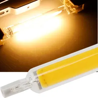 LED Strahler 8W R7s “RS118 COB8” 360°, 3000k, 920lm, 118mm, warmweiß LED Strahler 8W R7s “RS118 COB8” 360°, 3000k, 920lm, 118mm, warmweiß