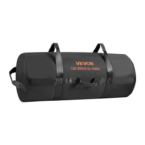 VEVOR Workout-Sandsack, strapazierfähige Powerbags Sandsack-Trainingstasche mit Griffen, einstellbar 56-90 kg für Fitness-Krafttraining, Cross-Training, Fitnessstudio-Übungen, Schwarz (ungefüllt) – Bild 8